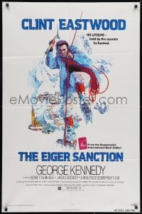 2p249 EIGER SANCTION 1sh 1975 Clint Eastwood's lifeline was held by the assassin he hunted!
