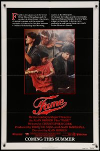 2p274 FAME advance 1sh 1980 Alan Parker & Irene Cara at New York High School of Performing Arts!