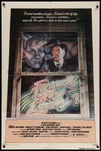 2p276 FAREWELL MY LOVELY 1sh 1975 cool David McMacken artwork of Robert Mitchum smoking in window!