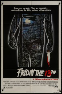 2p316 FRIDAY THE 13th 1sh 1980 great Alex Ebel art, slasher classic, 24 hours of terror!