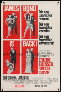 2p324 FROM RUSSIA WITH LOVE style B 1sh 1964 Sean Connery as Ian Fleming's James Bond is back!