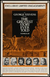 2p363 GREATEST STORY EVER TOLD 1sh 1965 Max von Sydow as Jesus, exclusive limited engagement!