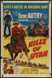 2p415 HILLS OF UTAH 1sh 1951 cowboy Gene Autry's a frontier medical doctor now!