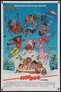 2p430 HOT DOG 1sh 1984 David Naughton, Tracy N. Smith, wacky Phil Roberts skiing artwork!