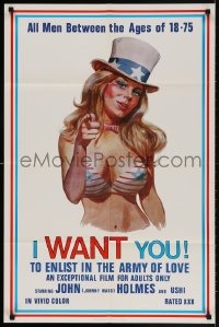 2p446 I WANT YOU 23x35 1sh 1970 John Holmes, Uschi Digard, sexy Uncle Sam Flagg parody artwork!