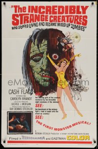 2p456 INCREDIBLY STRANGE CREATURES 1sh 1963 Teenage Psycho Meets Bloody Mary!