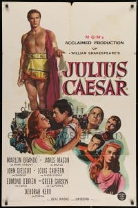 2p492 JULIUS CAESAR 1sh 1953 art of Marlon Brando, James Mason & Greer Garson, Shakespeare