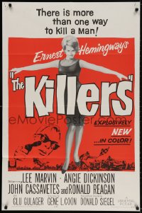 2p501 KILLERS 1sh 1964 sexy full-length Angie Dickinson, Lee Marvin, directed by Don Siegel!