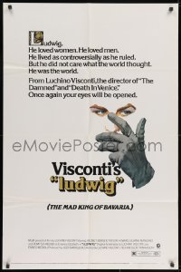 2p548 LUDWIG 1sh 1973 Luchino Visconti, artwork of Helmut Berger as the Mad King of Bavaria!