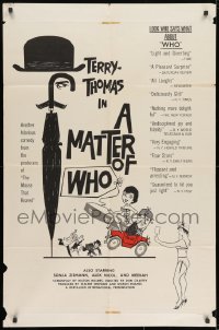 2p579 MATTER OF WHO 1sh 1962 art of wacky Terry-Thomas & chimp, Ziemann, Nicol, English comedy