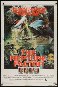 2p622 NEPTUNE FACTOR 1sh 1973 great sci-fi art of giant fish & sea monster by John Berkey!