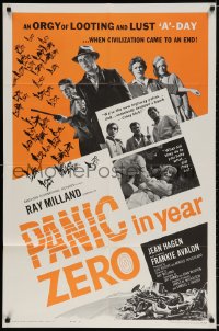 2p663 PANIC IN YEAR ZERO style A 1sh 1962 Ray Milland, Hagen, Frankie Avalon, orgy of looting & lust!