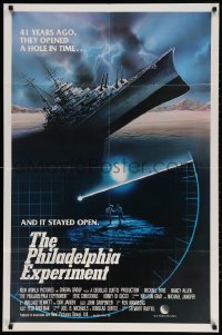 2p672 PHILADELPHIA EXPERIMENT int'l 1sh 1984 from John Carpenter, Michael Pare, cool sci-fi artwork!