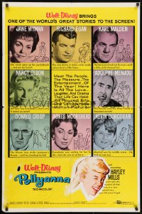 2p685 POLLYANNA 1sh 1960 art of winking Hayley Mills, Jane Wyman, Walt Disney!
