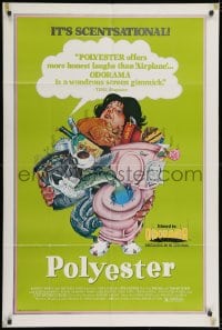 2p687 POLYESTER 1sh 1981 John Waters' trash comedy, Divine & Tab Hunter, filmed in Odorama!