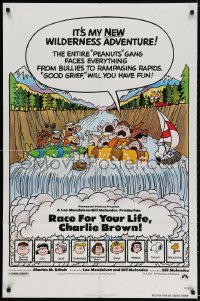 2p707 RACE FOR YOUR LIFE CHARLIE BROWN 1sh 1977 Charles M. Schulz, art of Snoopy & Peanuts gang!