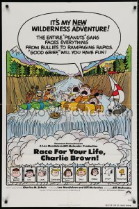 2p708 RACE FOR YOUR LIFE CHARLIE BROWN int'l 1sh 1977 Charles M. Schulz, art of Snoopy & Peanuts gang!