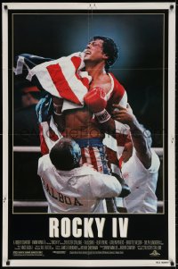 2p751 ROCKY IV 1sh 1985 different close up of heavyweight boxing champ Sylvester Stallone!