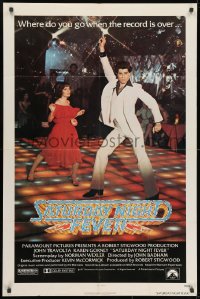 2p761 SATURDAY NIGHT FEVER 1sh 1977 best image of disco John Travolta & Karen Lynn Gorney!