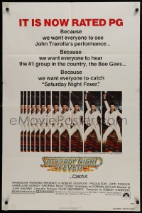 2p762 SATURDAY NIGHT FEVER 1sh R1979 multiple images of disco dancer Travolta, it's now rated PG!