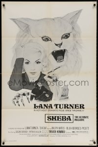 2p785 SHEBA 1sh 1974 Persecution, cool artwork of Lana Turner & giant angry cat!