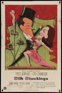 2p792 SILK STOCKINGS 1sh 1957 art of Fred Astaire & Cyd Charisse by Jacques Kapralik!