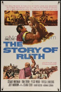 2p839 STORY OF RUTH 1sh 1960 Stuart Whitman, Tom Tryon, Biblical montage artwork!