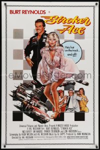 2p846 STROKER ACE 1sh 1983 car racing art of Burt Reynolds & sexy Loni Anderson by Drew Struzan!