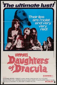 2p937 VAMPYRES 1sh 1976 sexy unnatural female vampires feeding on shirtless man, the ultimate lust!