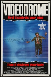 2p943 VIDEODROME 1sh 1983 David Cronenberg, James Woods, huge c/u of Debbie Harry, sci-fi!