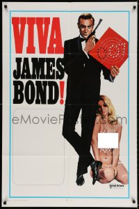 2p948 VIVA JAMES BOND int'l 1sh R1970 artwork of Sean Connery with super sexy babe in skimpy outfit!