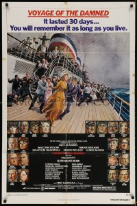 2p950 VOYAGE OF THE DAMNED 1sh 1976 Faye Dunaway, Max Von Sydow, Richard Amsel art of cast!