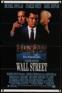 2p953 WALL STREET 1sh 1987 Michael Douglas, Charlie Sheen, Daryl Hannah, Oliver Stone!