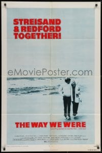 2p957 WAY WE WERE 1sh 1973 Barbra Streisand & Robert Redford walk on the beach!