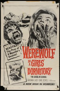2p959 WEREWOLF IN A GIRLS' DORMITORY 1sh 1963 beauties are the prey of a monster's desires!