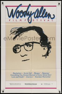2p983 WOODY ALLEN FILM FESTIVAL 1sh 1981 cool headshot artwork of the director, his eight best!