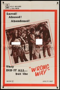 2p986 WRONG WAY 1sh 1972 naked girls lured, abused & abandoned, they did it all!