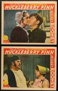 2r839 ADVENTURES OF HUCKLEBERRY FINN 2 LCs 1939 Mickey Rooney, Walter Connolly, Mark Twain!