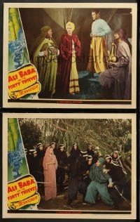 2r840 ALI BABA & THE FORTY THIEVES 2 LCs 1943 great images of Maria Montez, Jon Hall & Arabs!