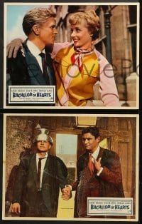 2r045 BACHELOR OF HEARTS 8 English LCs 1958 different images of Hardy Kruger & Sylvia Syms!