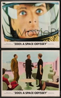 2r028 2001: A SPACE ODYSSEY 8 LCs R1972 Stanley Kubrick sci-fi classic, Gary Lockwood, Keir Dullea!