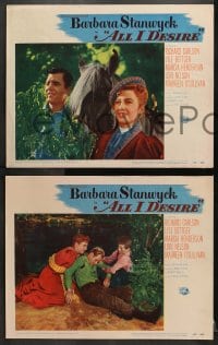 2r469 ALL I DESIRE 6 LCs 1954 Barbara Stanwyck & Richard Carlson, directed by Douglas Sirk!