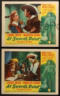 2r392 AT SWORD'S POINT 7 LCs 1952 great images of swashbuckler Cornel Wilde & pretty Maureen O'Hara!