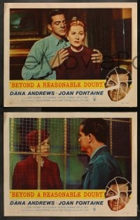 2r397 BEYOND A REASONABLE DOUBT 7 LCs 1956 Fritz Lang noir, Dana Andrews & Barbara Nichols!