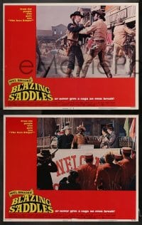 2r054 BLAZING SADDLES 8 LCs 1974 Cleavon Little, Wilder, Madeline Kahn, Mel Brooks western!