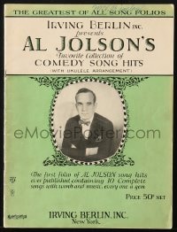 2s827 AL JOLSON'S FAVORITE COLLECTION OF COMEDY SONG HITS song book 1927 What's Happened to Mammy!