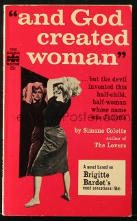 2s893 AND GOD CREATED WOMAN paperback book 1961 but the Devil invented sexy Brigitte Bardot!