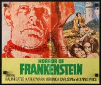 2s076 HORROR OF FRANKENSTEIN English pressbook 1971 Hammer horror, close up art of monster w/ axe!