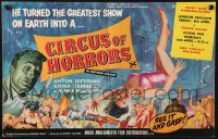 2s023 CIRCUS OF HORRORS English trade ad 1960 outrageous horror art of super sexy trapeze girl hanging by neck!