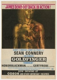 2s038 GOLDFINGER English trade ad 1964 Sean Connery as James Bond, Honor Blackman & golden girl!